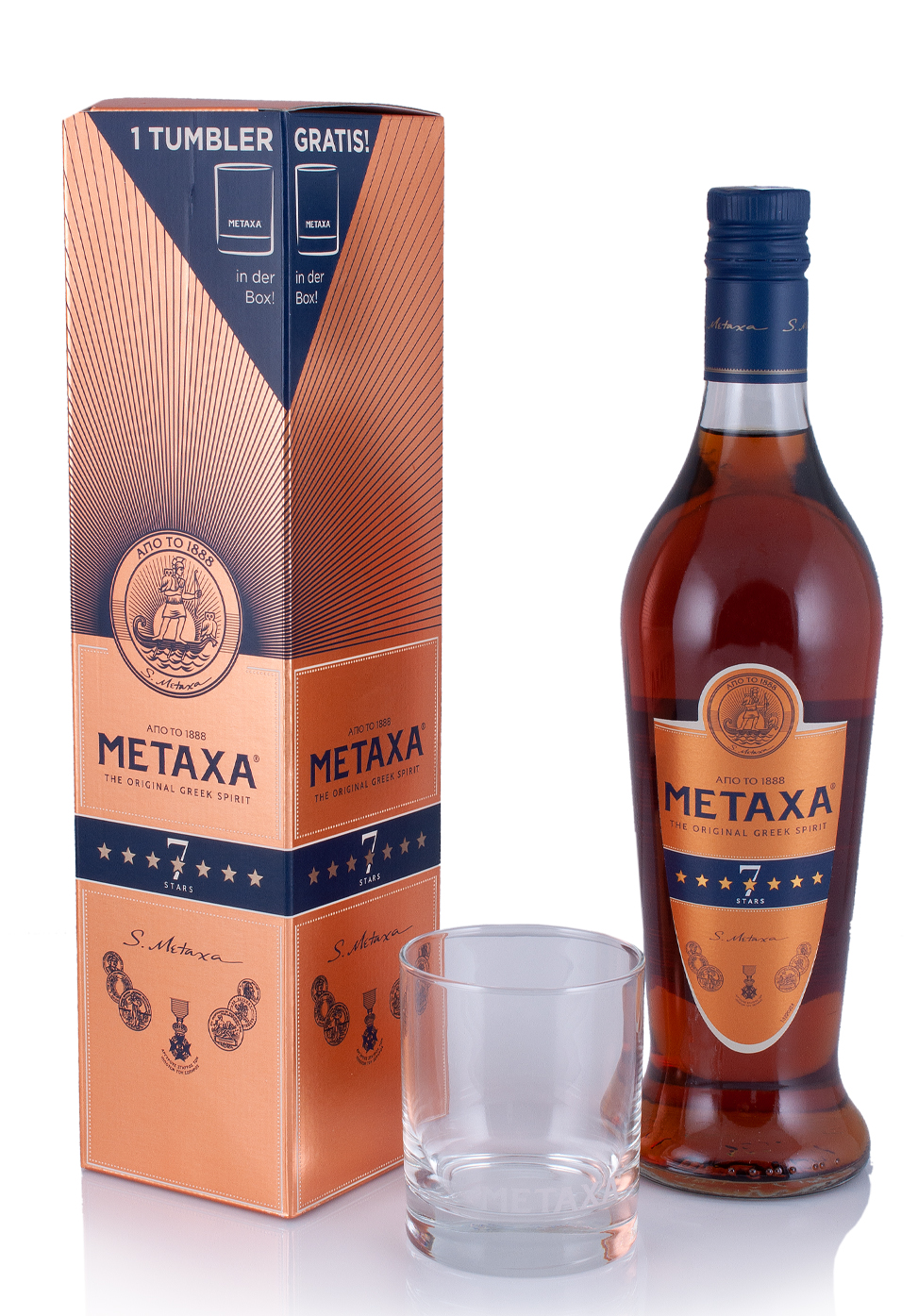 Brandy Metaxa 7* szklanka  40% 0,7l